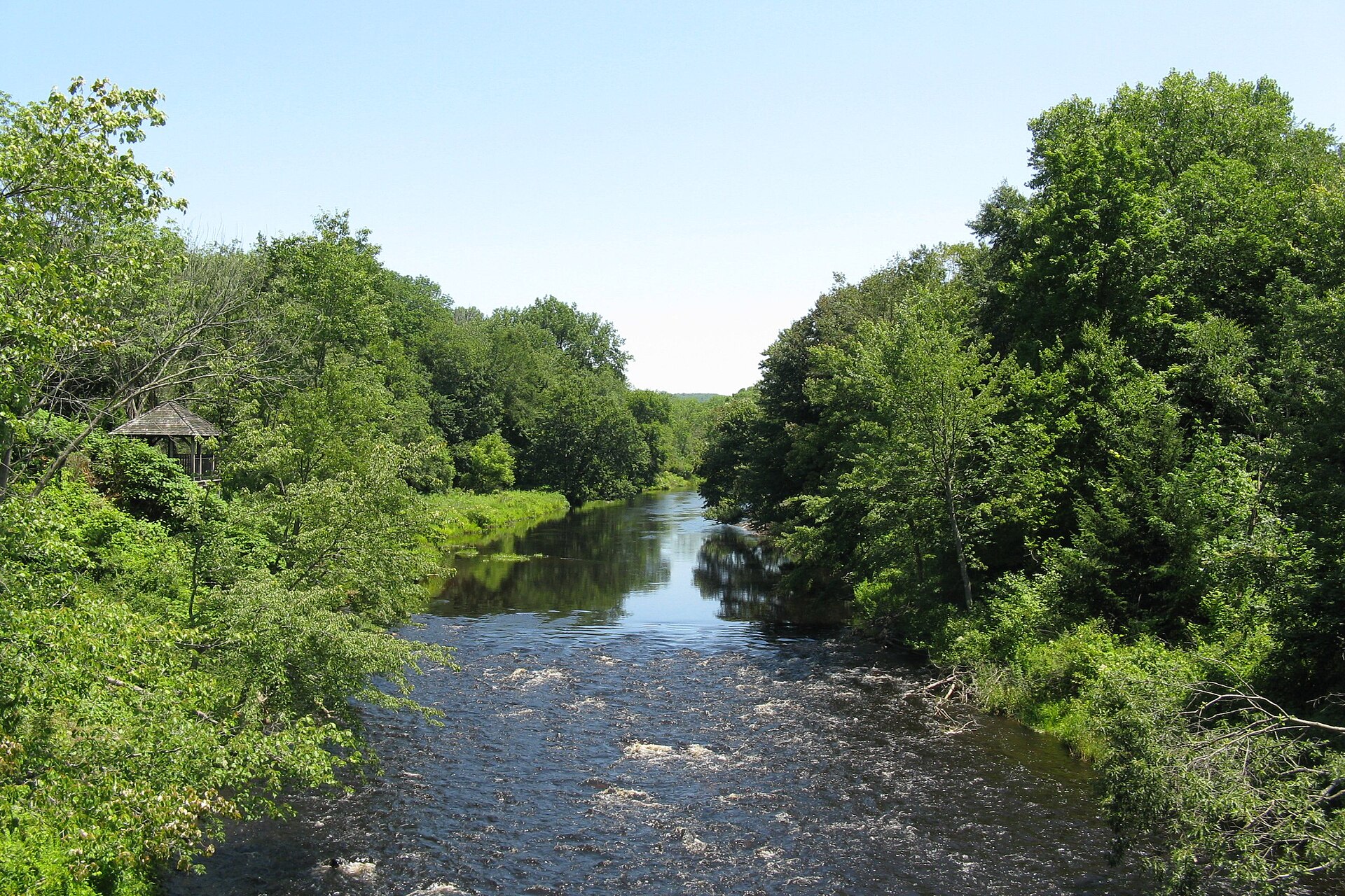 The Ware River flows through Gilbertville near Main Street and New Furnace.